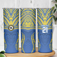 Custom Oceania Football Solomon Kings Skinny Tumbler Polynesian Tribal Pattern