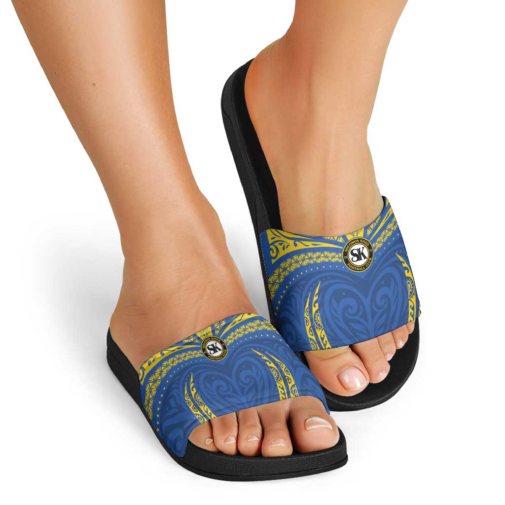Oceania Football Solomon Kings Slide Sandals Polynesian Tribal Pattern