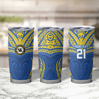 Custom Oceania Football Solomon Kings Tumbler Cup Polynesian Tribal Pattern