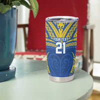Custom Oceania Football Solomon Kings Tumbler Cup Polynesian Tribal Pattern