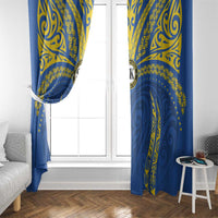 Oceania Football Solomon Kings Window Curtain Polynesian Tribal Pattern