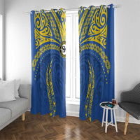 Oceania Football Solomon Kings Window Curtain Polynesian Tribal Pattern