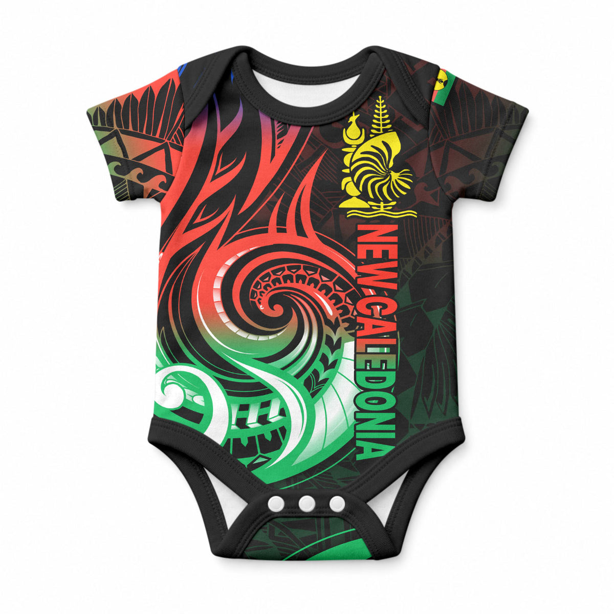 New Caledonia Baby Onesie Emblem Nautilus Shell LT9 Gradient - Polynesian Pride