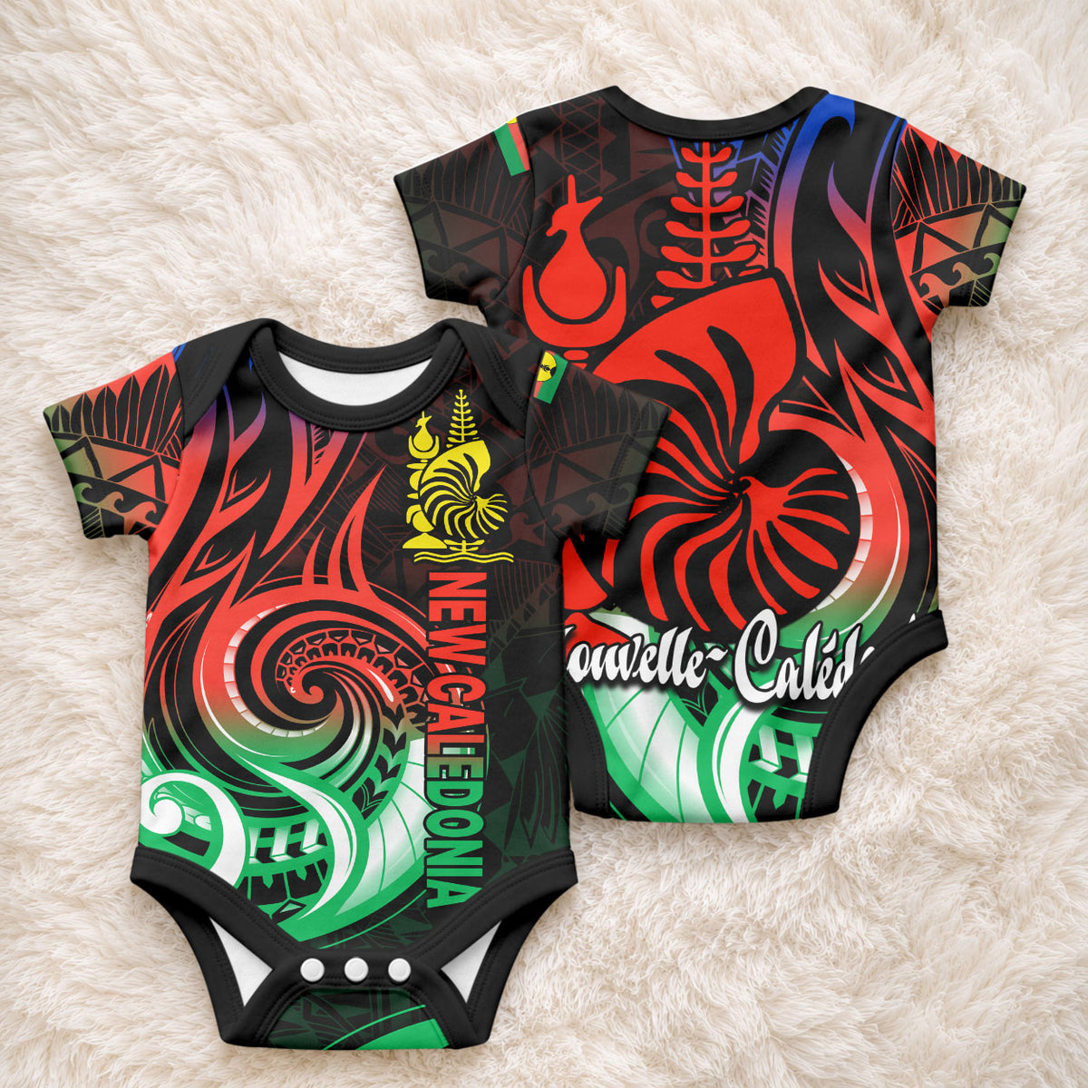 New Caledonia Baby Onesie Emblem Nautilus Shell LT9 - Polynesian Pride