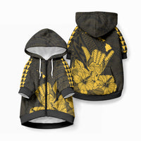 Hawaii Shaka Sign Pet Hoodie Gold Version LT9 Zip-up Gold - Polynesian Pride