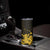 Gold Hawaiian Hibiscus Shaka Sign Skinny Tumbler