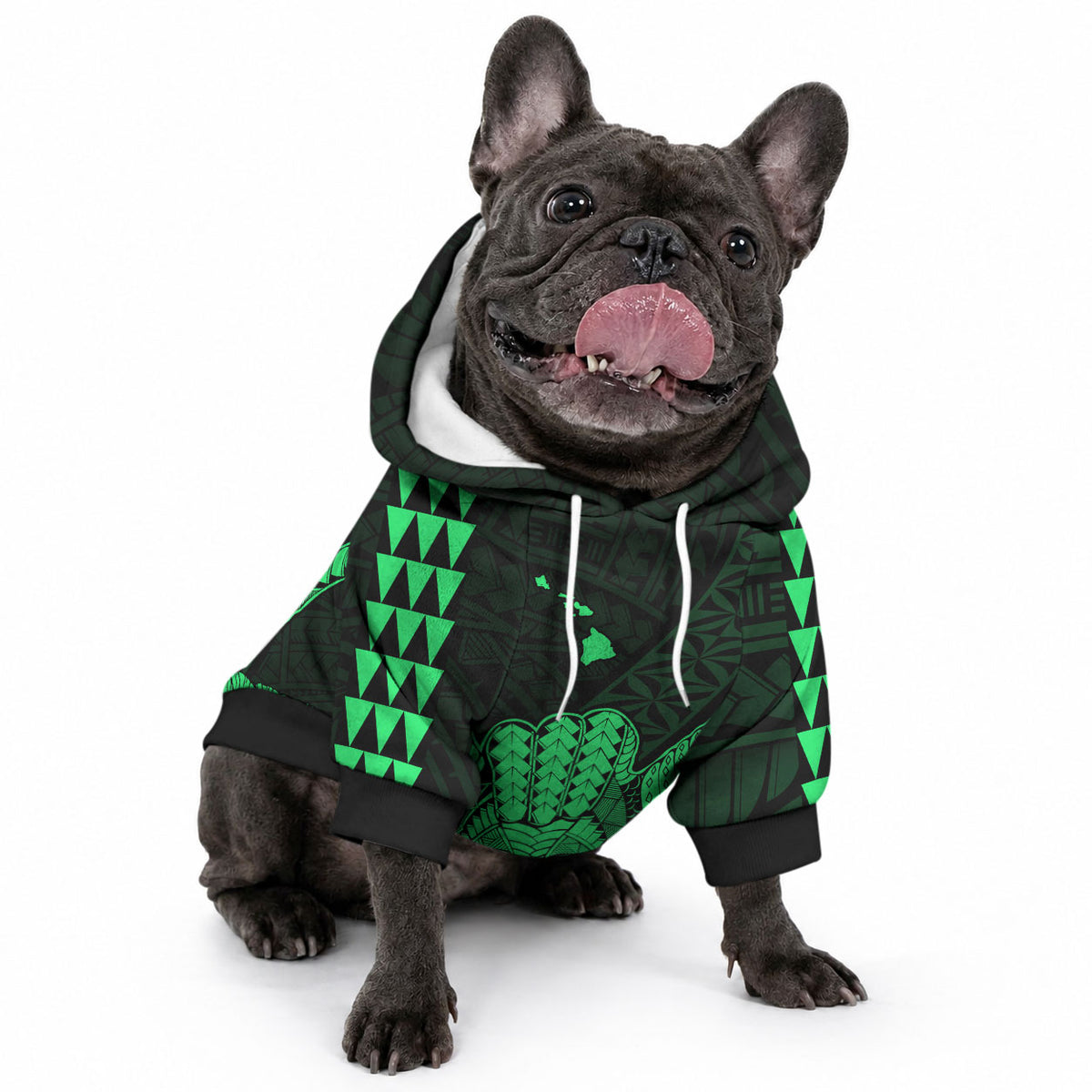 Hawaii Shaka Sign Pet Hoodie Green Version LT9 - Polynesian Pride