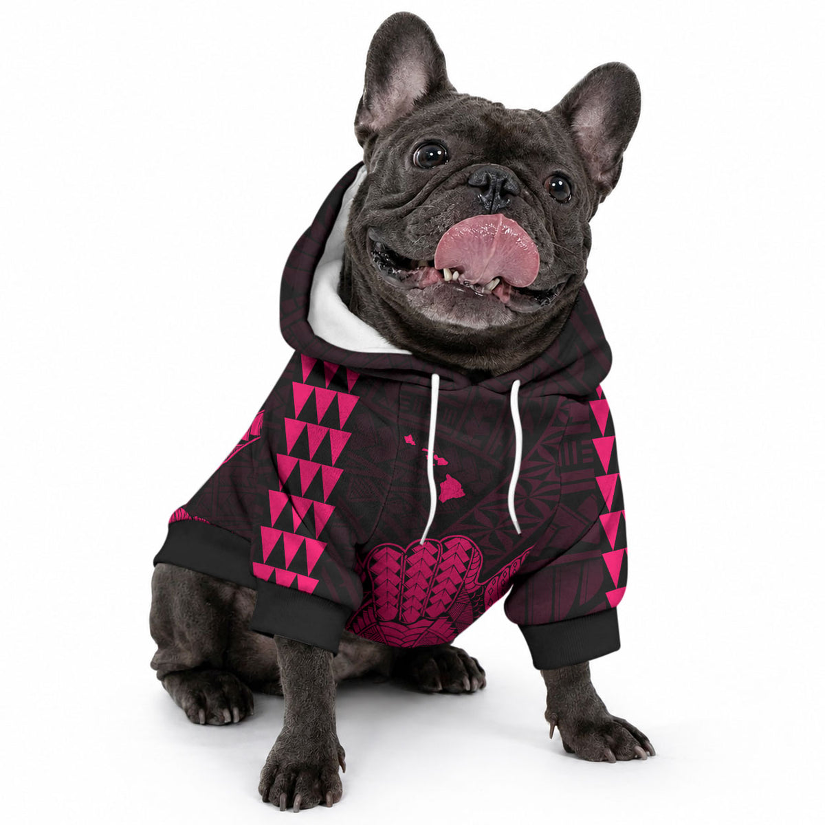 Hawaii Shaka Sign Pet Hoodie Pink Version LT9 - Polynesian Pride