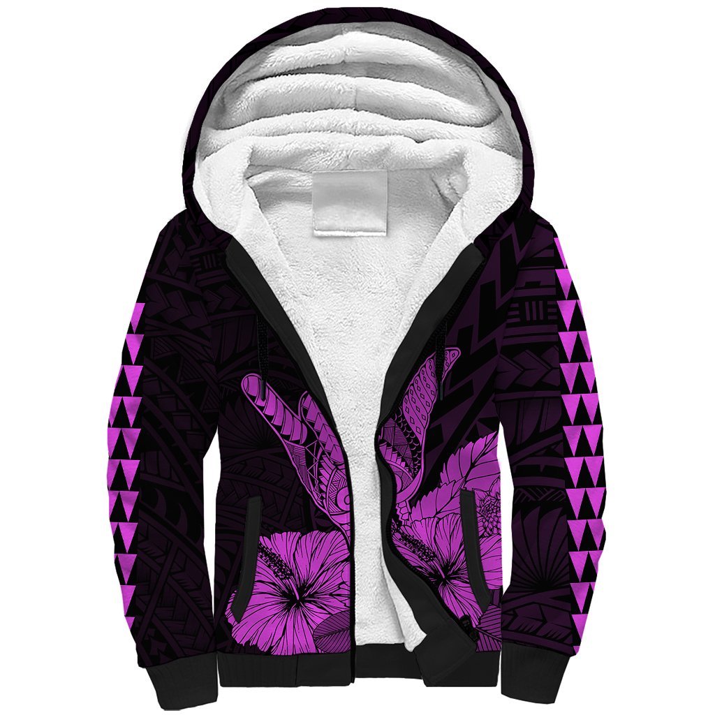 Hawaii Shaka Sign Sherpa Hoodie Purple Version LT9 Unisex Purple - Polynesian Pride
