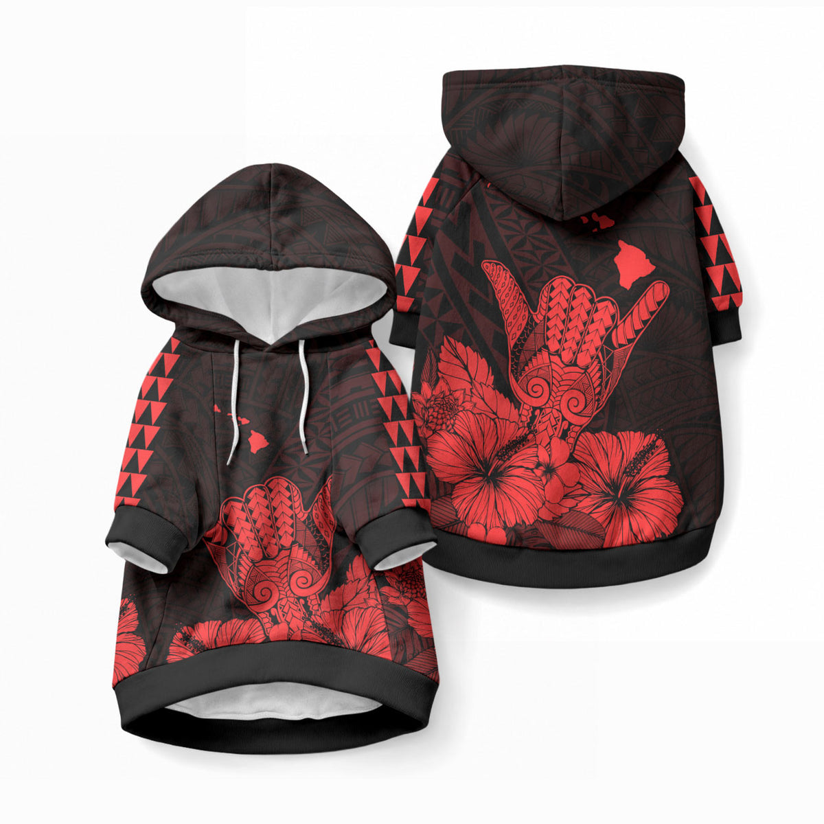 Hawaii Shaka Sign Pet Hoodie Red Version LT9 Pullover Red - Polynesian Pride