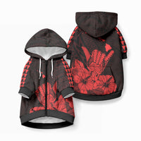 Hawaii Shaka Sign Pet Hoodie Red Version LT9 Zip-up Red - Polynesian Pride
