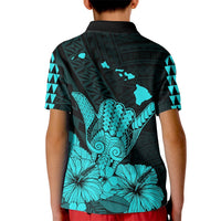 Hawaii Shaka Sign Kid Polo Shirt Turquoise Version LT9 - Polynesian Pride