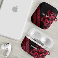 All Black Maori Tribal Tattoo Personalised AirPods Case Classic Red Polynesian Style LT9 - Polynesian Pride