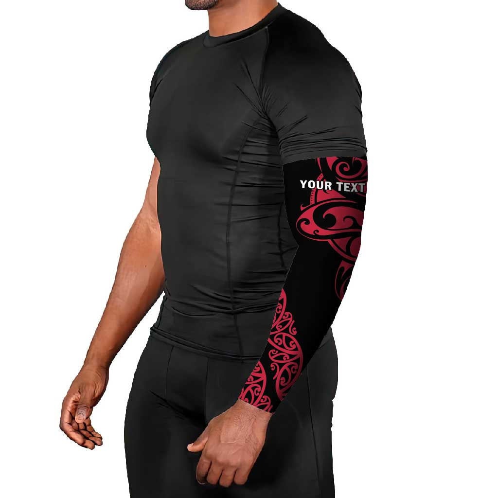 All Black Maori Tribal Tattoo Personalised Arm Sleeves Classic Red Polynesian Style - Polynesian Pride