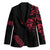 All Black Maori Tribal Tattoo Personalised Blazer Classic Red Polynesian Style - Polynesian Pride