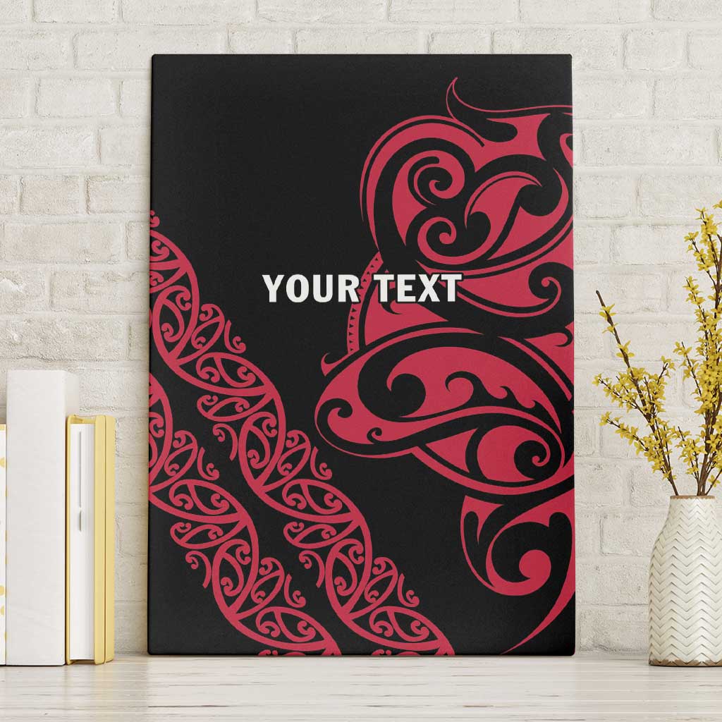 All Black Maori Tribal Tattoo Personalised Canvas Wall Art Classic Red Polynesian Style LT9 Without Frame Red - Polynesian Pride