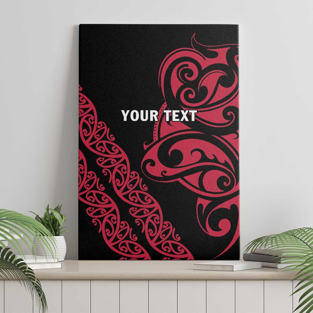 All Black Maori Tribal Tattoo Personalised Canvas Wall Art Classic Red Polynesian Style LT9 - Polynesian Pride