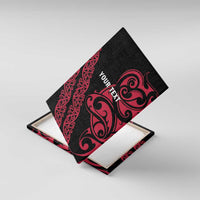 All Black Maori Tribal Tattoo Personalised Canvas Wall Art Classic Red Polynesian Style LT9 With Frame Red - Polynesian Pride