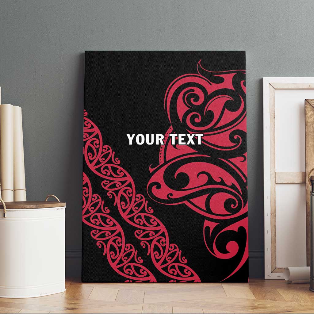 All Black Maori Tribal Tattoo Personalised Canvas Wall Art Classic Red Polynesian Style LT9 - Polynesian Pride