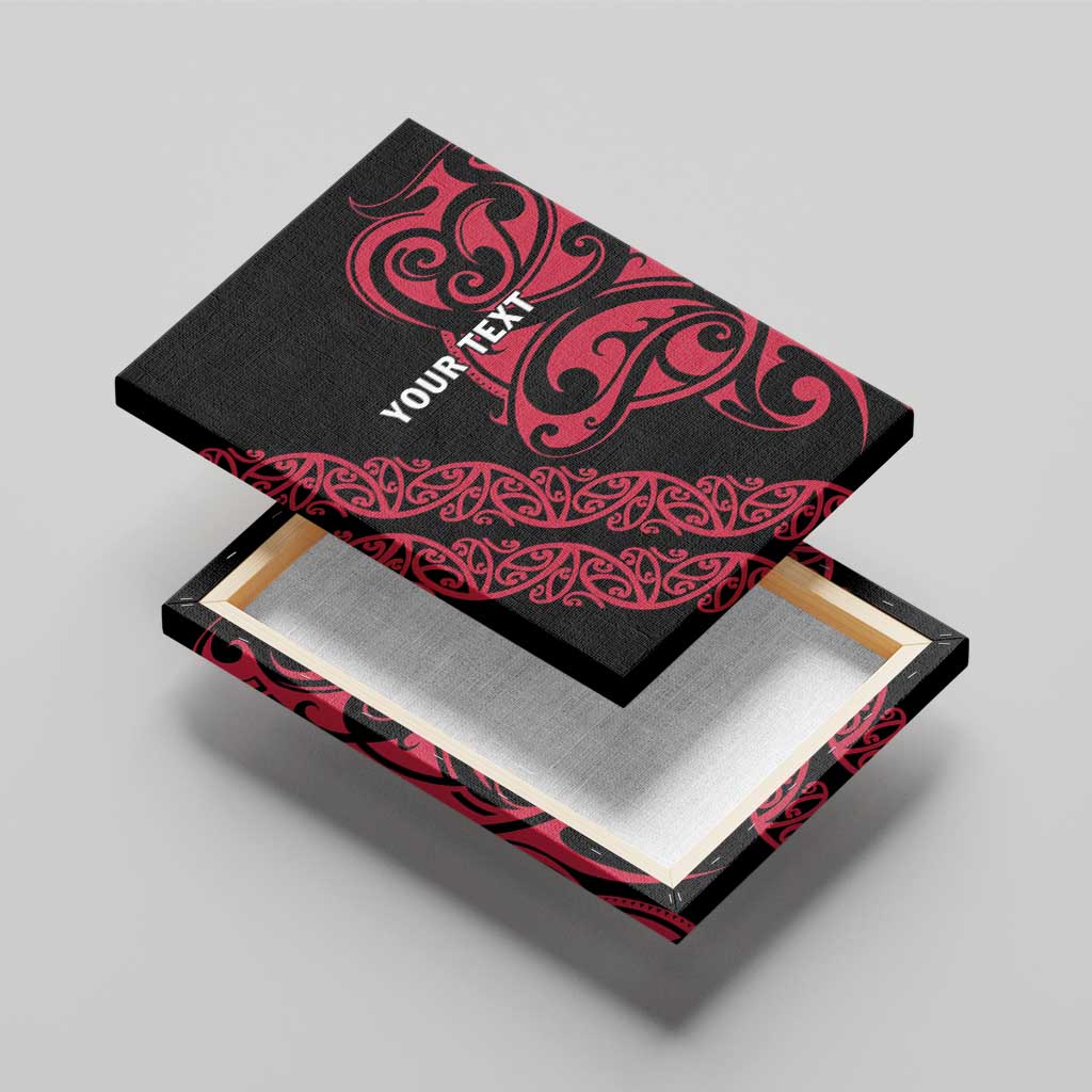 All Black Maori Tribal Tattoo Personalised Canvas Wall Art Classic Red Polynesian Style LT9 - Polynesian Pride