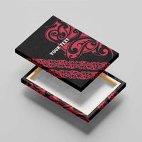 All Black Maori Tribal Tattoo Personalised Canvas Wall Art Classic Red Polynesian Style LT9 - Polynesian Pride