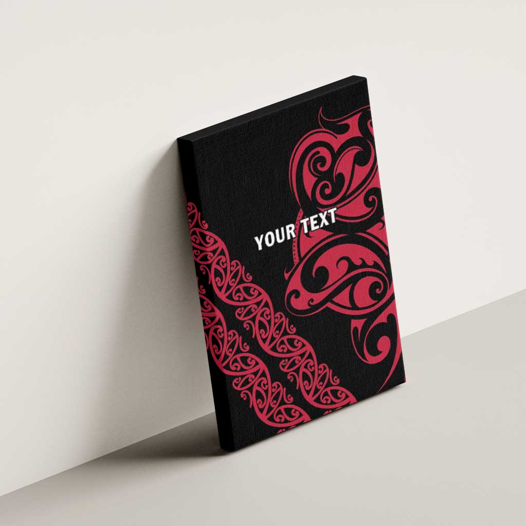 All Black Maori Tribal Tattoo Personalised Canvas Wall Art Classic Red Polynesian Style LT9 - Polynesian Pride