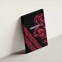 All Black Maori Tribal Tattoo Personalised Canvas Wall Art Classic Red Polynesian Style LT9 - Polynesian Pride