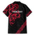 All Black Maori Tribal Tattoo Personalised Family Matching Off Shoulder Maxi Dress and Hawaiian Shirt Classic Red Polynesian Style - Polynesian Pride