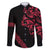 All Black Maori Tribal Tattoo Personalised Family Matching Off Shoulder Maxi Dress and Hawaiian Shirt Classic Red Polynesian Style - Polynesian Pride