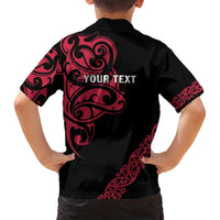 All Black Maori Tribal Tattoo Personalised Family Matching Summer Maxi Dress and Hawaiian Shirt Classic Red Polynesian Style LT9 - Polynesian Pride