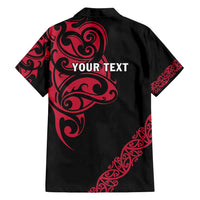 All Black Maori Tribal Tattoo Personalised Family Matching Tank Maxi Dress and Hawaiian Shirt Classic Red Polynesian Style LT9 - Polynesian Pride