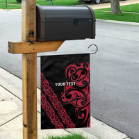 All Black Maori Tribal Tattoo Personalised Garden Flag Classic Red Polynesian Style - Polynesian Pride
