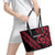 All Black Maori Tribal Tattoo Personalised Leather Tote Bag Classic Red Polynesian Style - Polynesian Pride