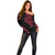 All Black Maori Tribal Tattoo Personalised Off Shoulder Sweater Classic Red Polynesian Style - Polynesian Pride