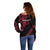 All Black Maori Tribal Tattoo Personalised Off Shoulder Sweater Classic Red Polynesian Style - Polynesian Pride