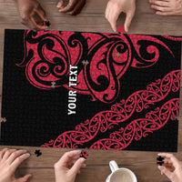All Black Maori Tribal Tattoo Personalised Puzzle Classic Red Polynesian Style - Polynesian Pride