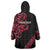 All Black Maori Tribal Tattoo Personalised Wearable Blanket Hoodie Classic Red Polynesian Style - Polynesian Pride