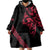 All Black Maori Tribal Tattoo Personalised Wearable Blanket Hoodie Classic Red Polynesian Style - Polynesian Pride