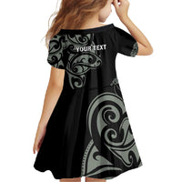 All Black Maori Tribal Tattoo Personalised Family Matching Tank Maxi Dress and Hawaiian Shirt Moss Green Polynesian Style LT9 - Polynesian Pride