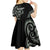 All Black Maori Tribal Tattoo Personalised Kid Short Sleeve Dress Moss Green Polynesian Style - Polynesian Pride