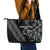 All Black Maori Tribal Tattoo Personalised Leather Tote Bag Moss Green Polynesian Style - Polynesian Pride