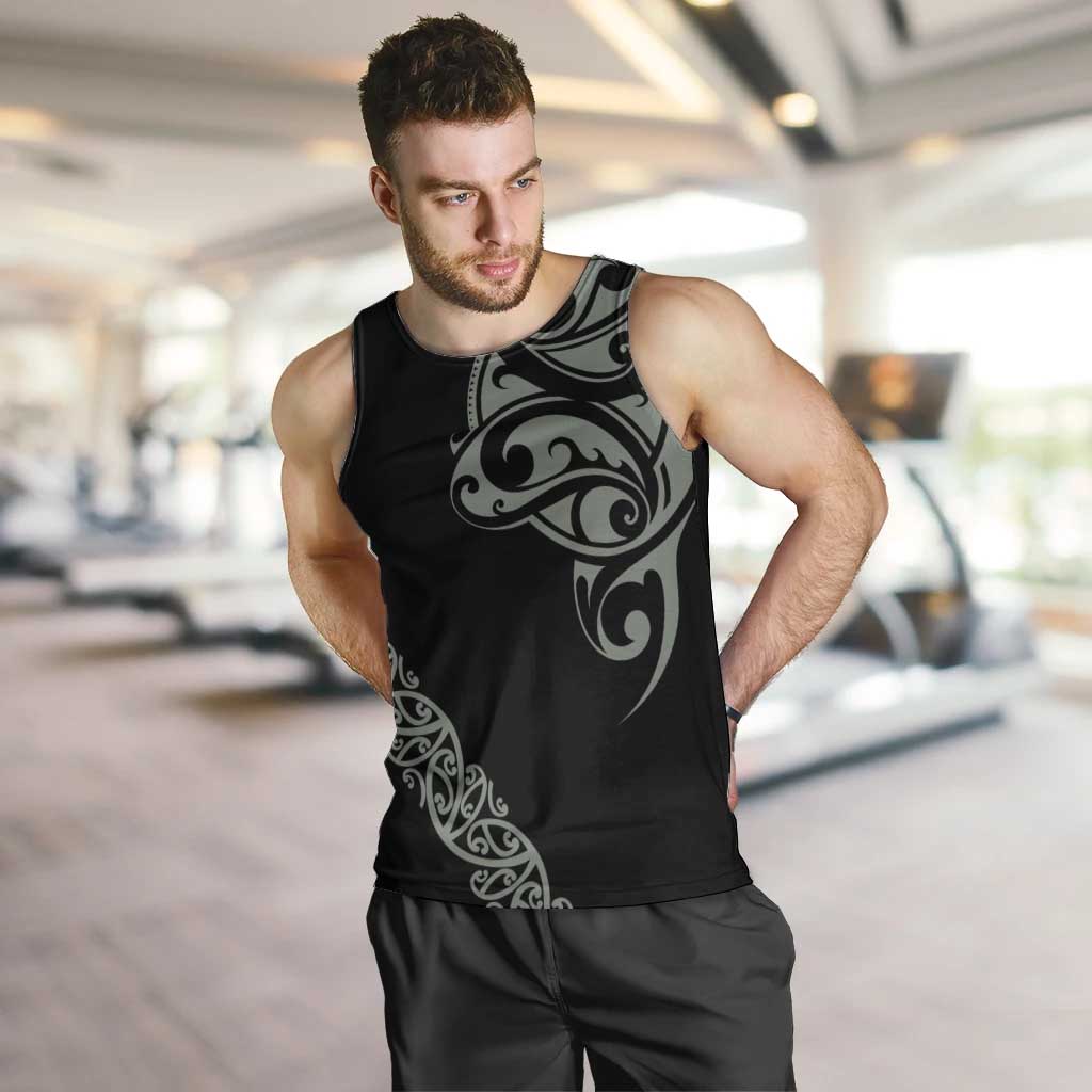 All Black Maori Tribal Tattoo Personalised Men Tank Top Moss Green Polynesian Style - Polynesian Pride