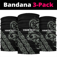 All Black Maori Tribal Tattoo Personalised Neck Gaiter Moss Green Polynesian Style LT9