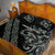 All Black Maori Tribal Tattoo Personalised Quilt Bed Set Moss Green Polynesian Style - Polynesian Pride