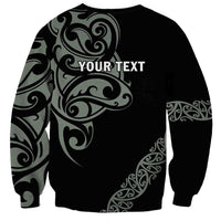All Black Maori Tribal Tattoo Personalised Sweatshirt Moss Green Polynesian Style - Polynesian Pride