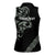 All Black Maori Tribal Tattoo Personalised Women Sleeveless Polo Shirt Moss Green Polynesian Style - Polynesian Pride
