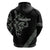 All Black Maori Tribal Tattoo Personalised Zip Hoodie Moss Green Polynesian Style - Polynesian Pride