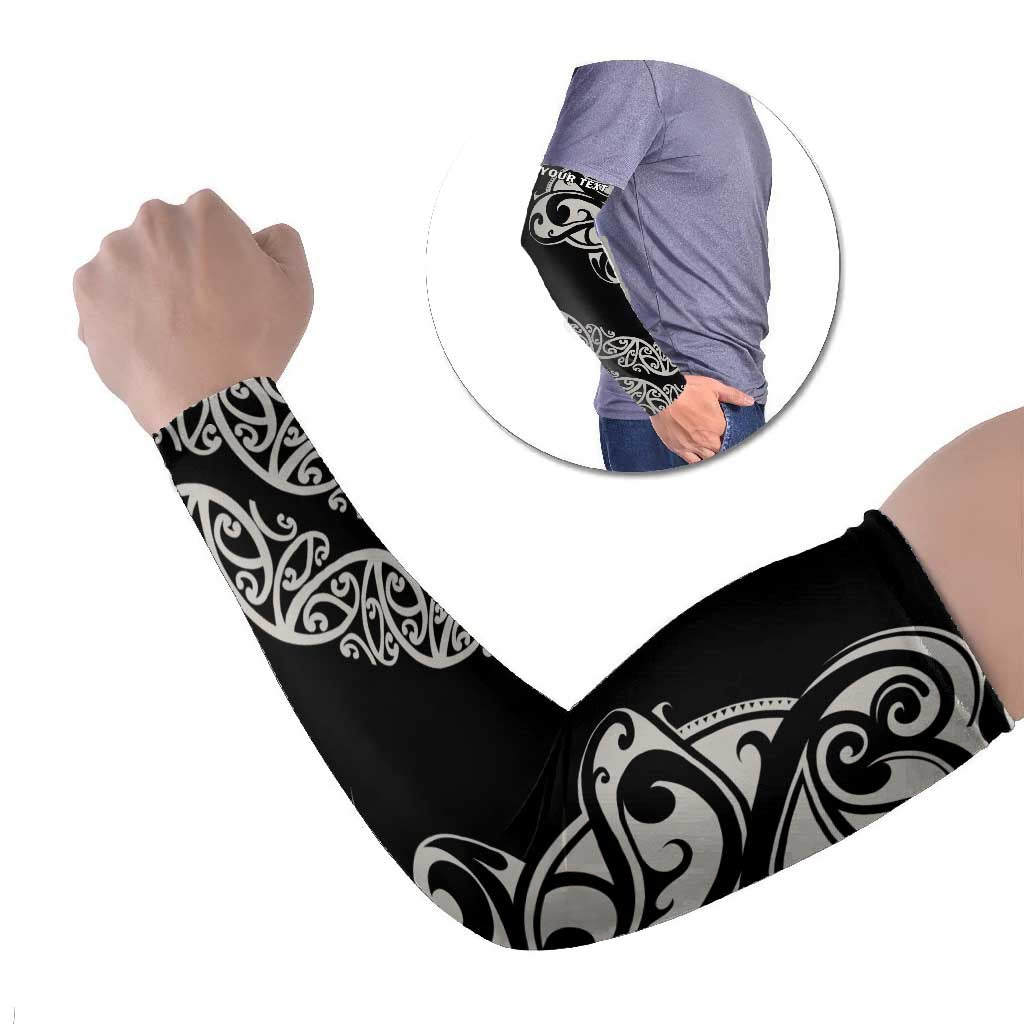 All Black Maori Tribal Tattoo Personalised Arm Sleeves Stone Gray Polynesian Style - Polynesian Pride