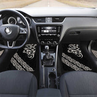 All Black Maori Tribal Tattoo Personalised Car Mats Stone Gray Polynesian Style LT9 Set 2pcs - Front Gray - Polynesian Pride