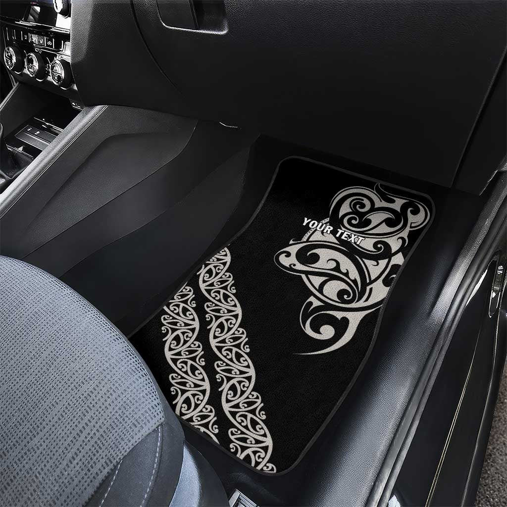 All Black Maori Tribal Tattoo Personalised Car Mats Stone Gray Polynesian Style LT9 - Polynesian Pride